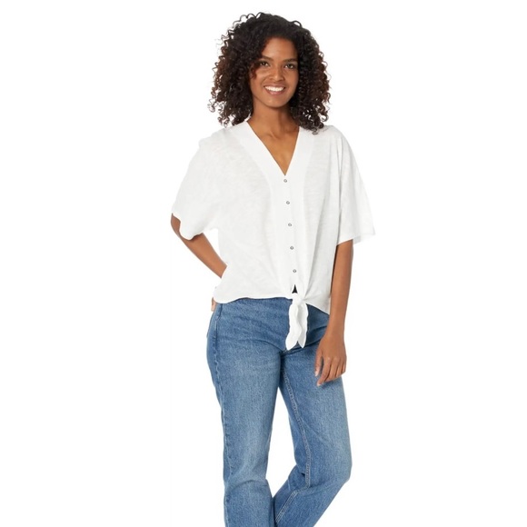 Michael Kors Women's Button Front Tie Shirt - Picture 3 of 12